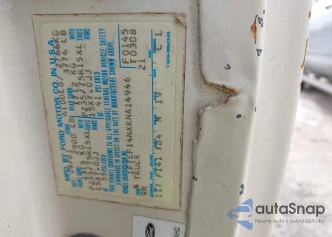 1989 Ford F-150 from USA, damaged, VIN 1LTEL14NXKNA14946